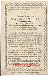 Virginie Pille echtgenote van Petrus Persoon, overleden te Watou, den 5 Maart 1892.